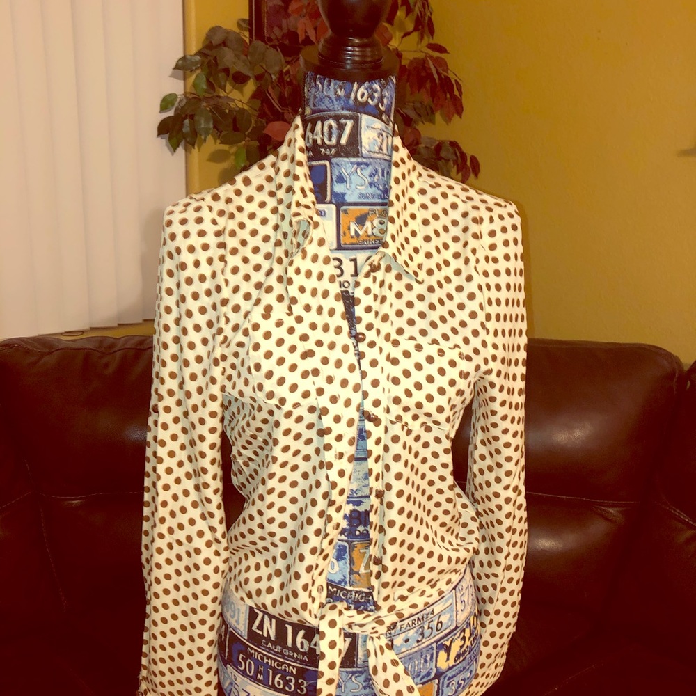 Polka dot button up shirt